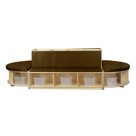 Read-A-Round Double-Sided Bench Package with Brown Cushions and Trays
