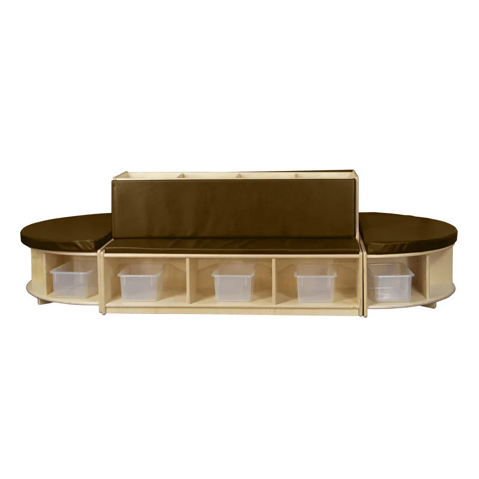 Read-A-Round Double-Sided Bench Package with Brown Cushions and Trays