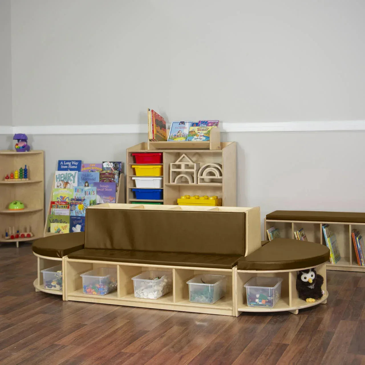 Read-A-Round Double-Sided Bench Package with Brown Cushions and Trays