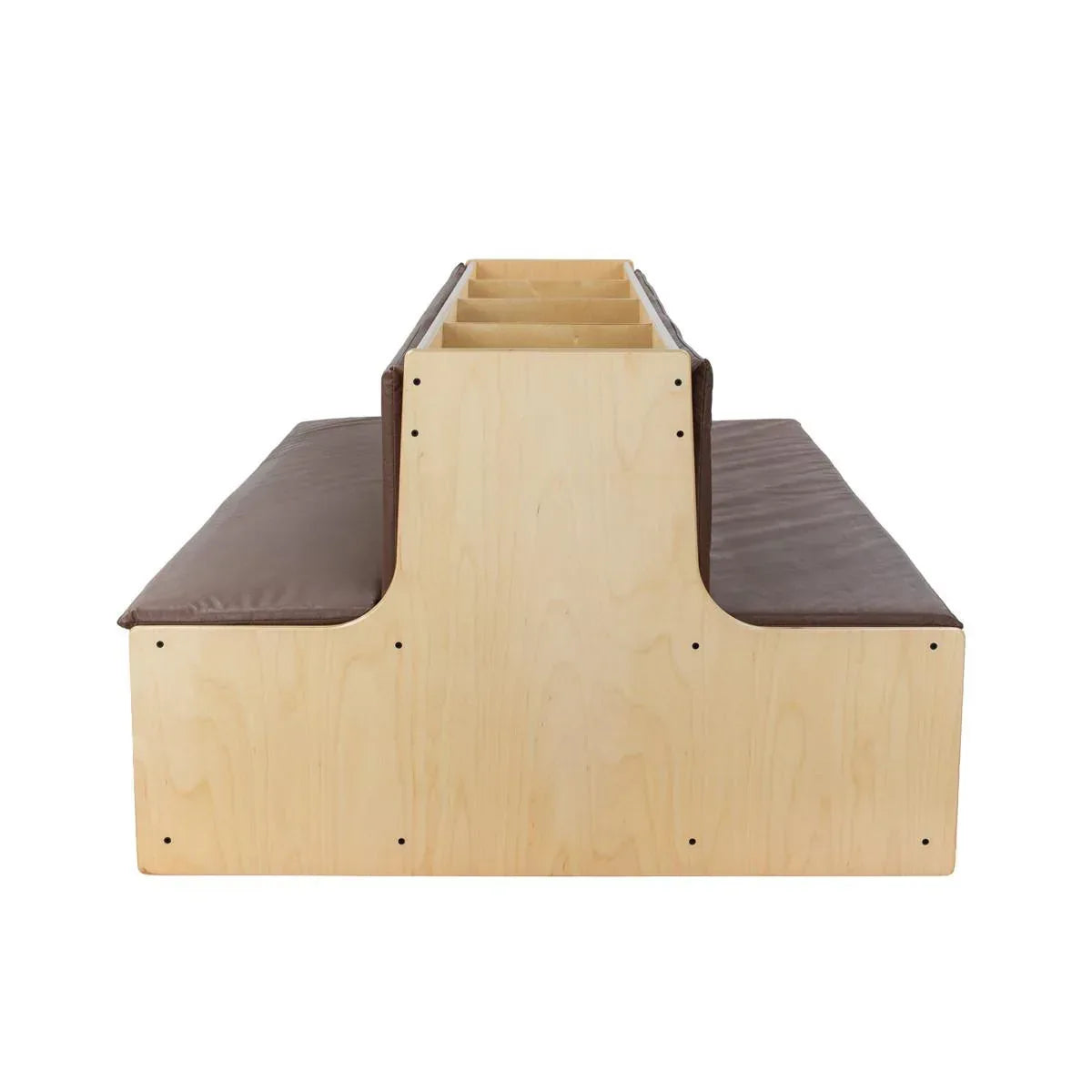 Read-A-Round Double-Sided Bench with Brown Cushions and Trays