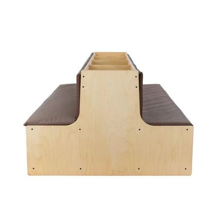 Read-A-Round Double-Sided Bench with Brown Cushions and Trays