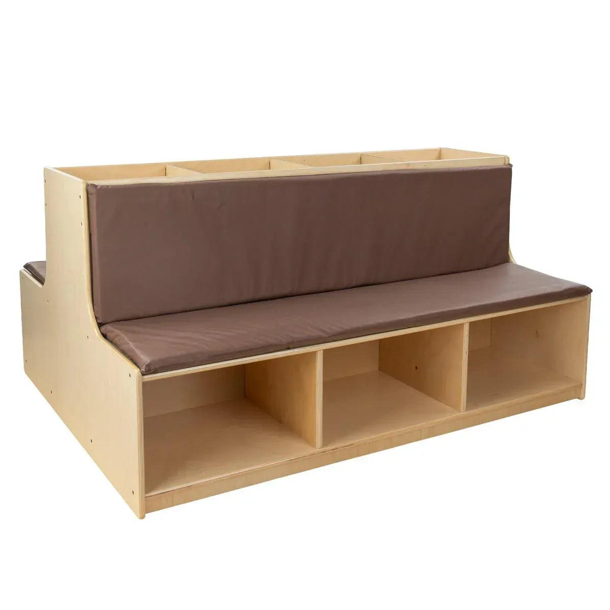 Read-A-Round Double-Sided Bench with Brown Cushions and Trays