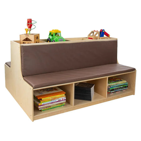 Read-A-Round Double-Sided Bench with Brown Cushions and Trays