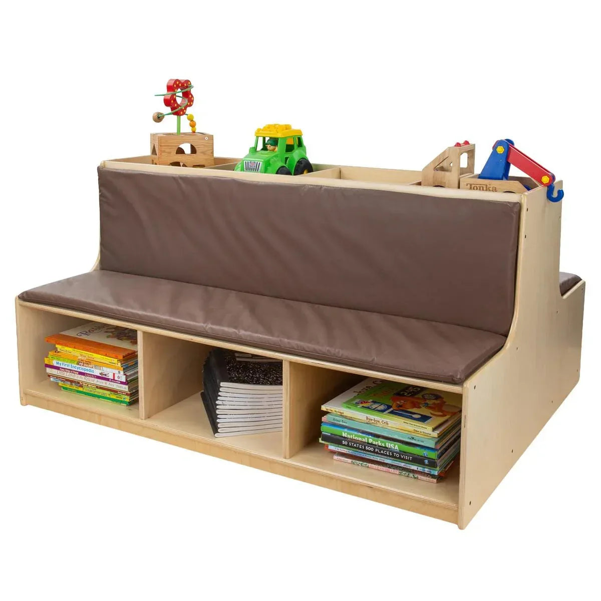 Read-A-Round Double-Sided Bench with Brown Cushions