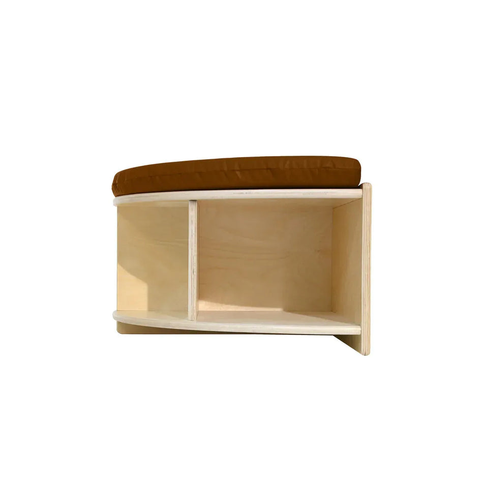 Read-A-Round Half Moon Bench with Brown Cushion