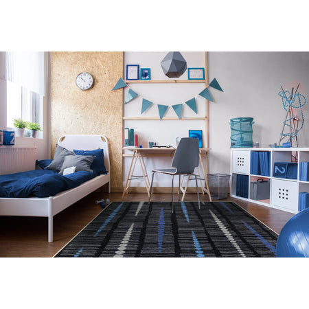 Recoil 3'10" x 5'4" area rug in color Sapphire