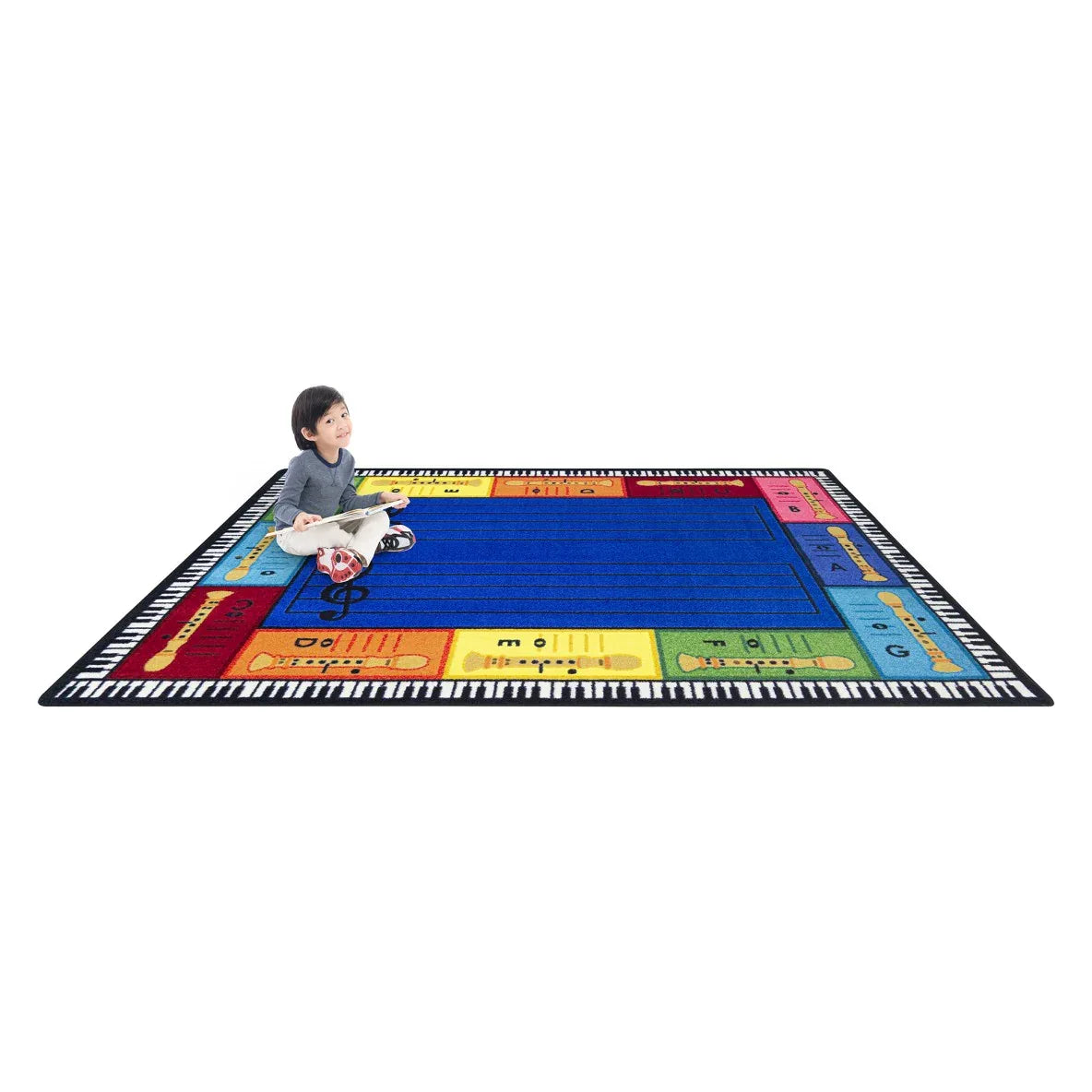 Recorderific 10'9" x 13'2" area rug in color Multi