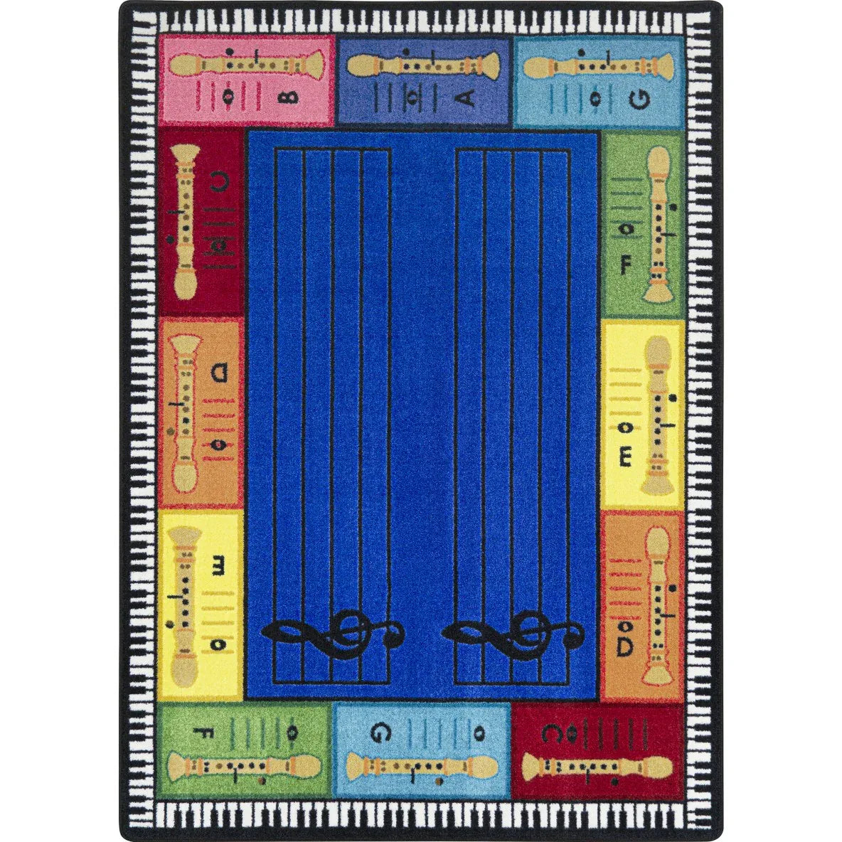 Recorderific 5'4" x 7'8" area rug in color Multi