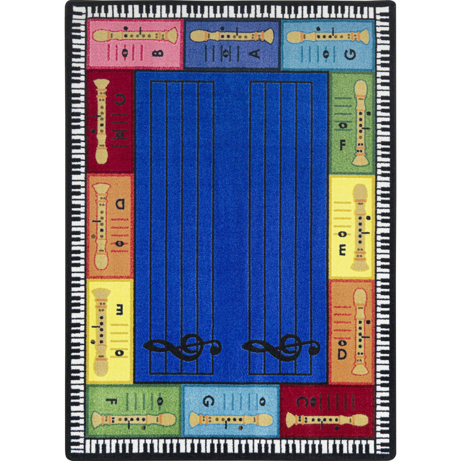 Recorderific 10'9" x 13'2" area rug in color Multi