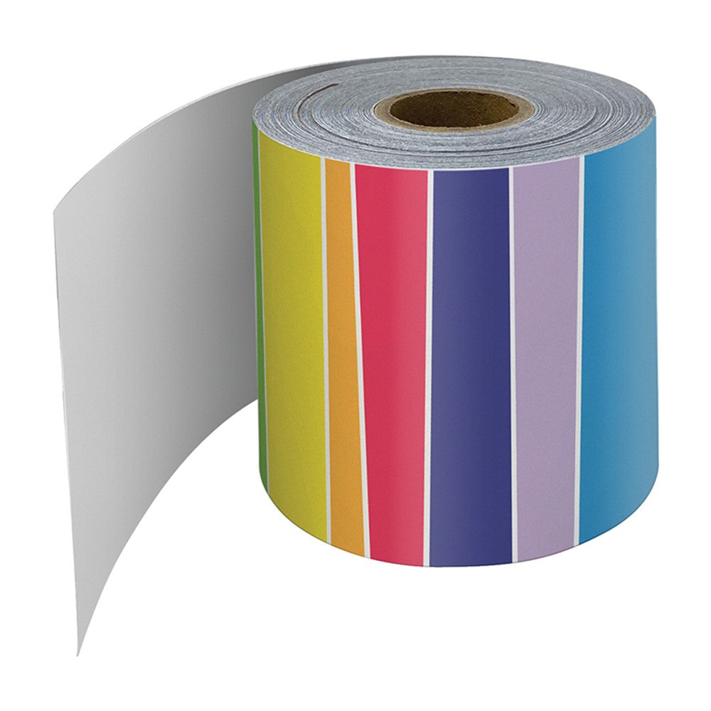 Rolled Straight Borders 3" Wide x 65 feet roll - Rainbow (Carson Dellosa 108475)