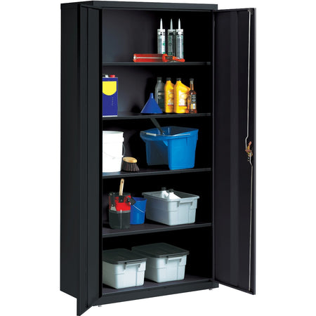 Lorell Fortress Series Storage Cabinet 36" x 18" x 72" - 5 Shelves BLACK