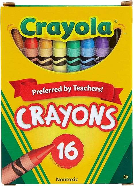Crayola Classic Color Pack Crayons, (Regular Size) Tuck Box, 16 Colors BIN5230016
