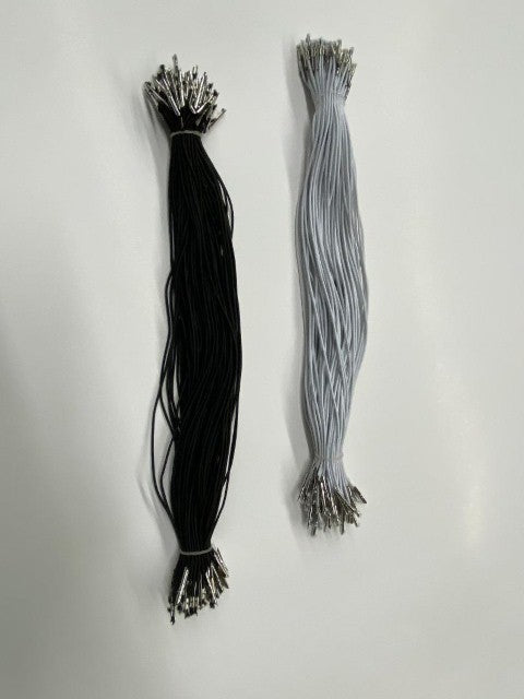 Mask Elastic, includes two metal prongs - 10" 100/pkg