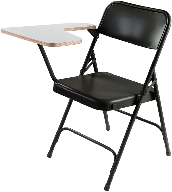 NPS® 200 Series Tablet Right Arm Folding Chair Black Frame & Grey Nebula - CARTON OF 2