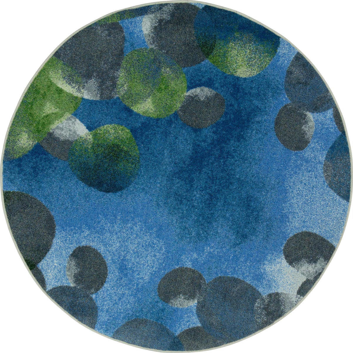 Riverstone 5'4" Round area rug in color Blue