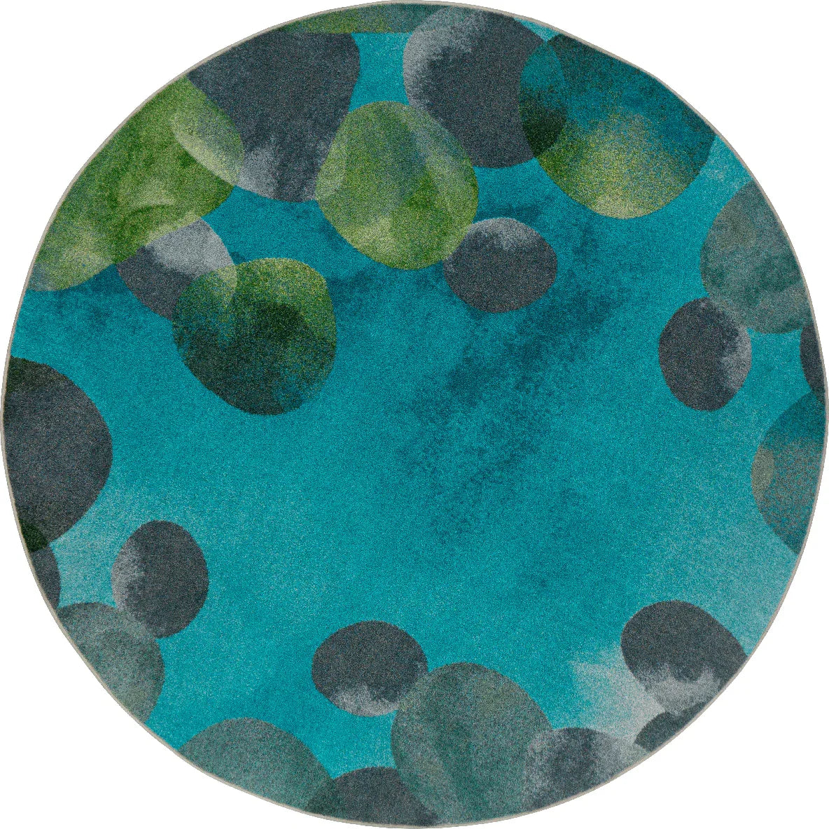 Riverstone 13'2" Round area rug in color Teal