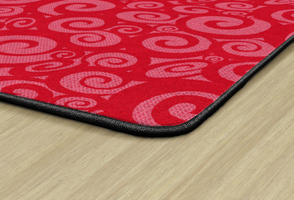 SWIRL TONE ON TONE CHERRY RECTANGLE CARPETS 7'6X12