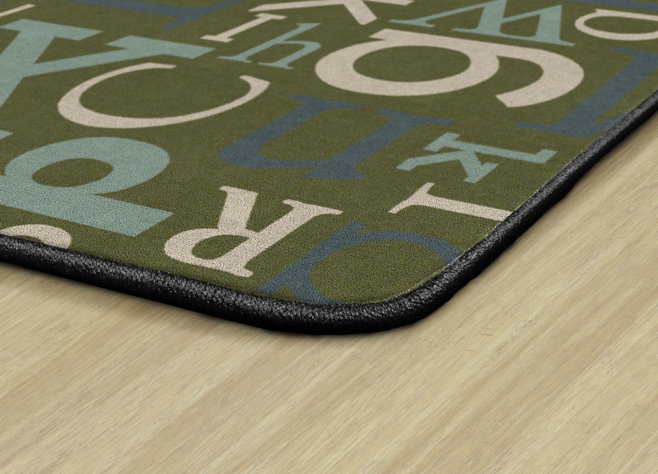 TEXT TEAL RECTANGLE CARPETS 4' X 6'