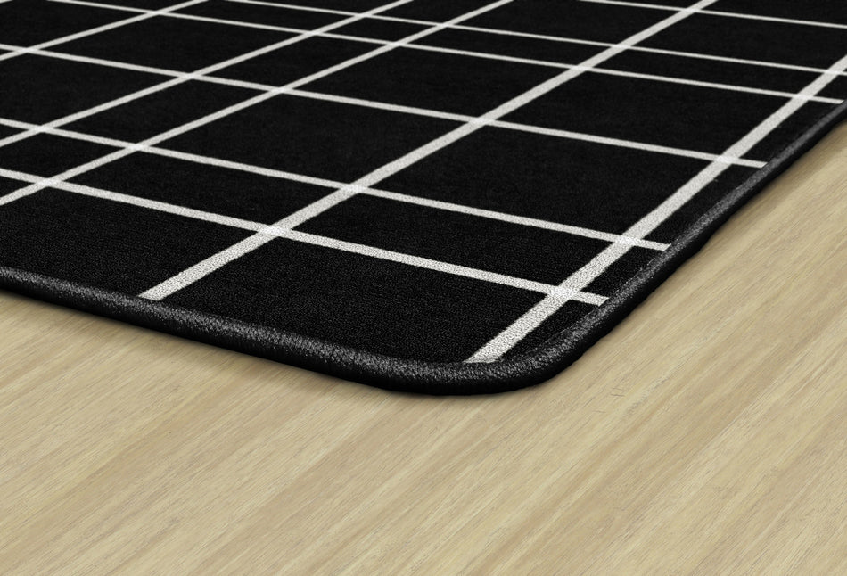 BLACK CHECK RECTANGLE CARPETS 6' X 8'4