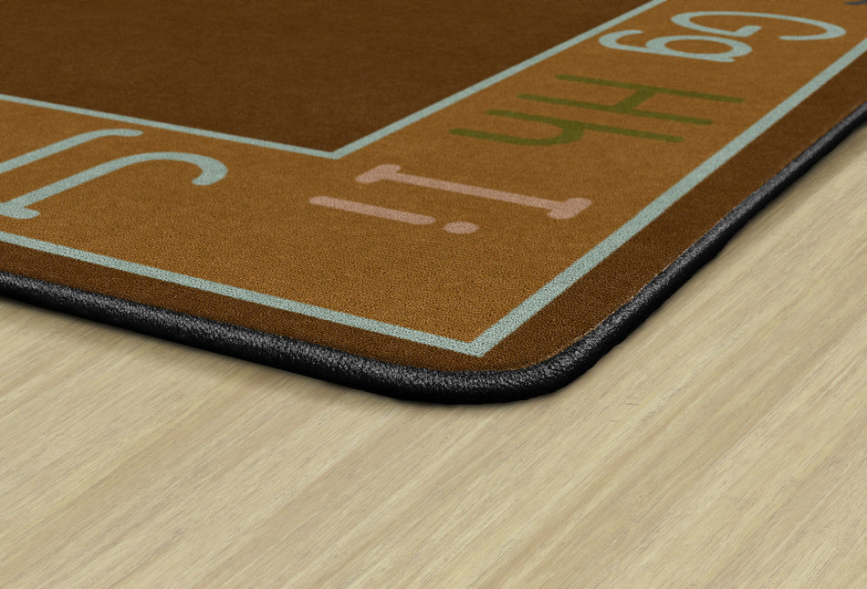 ALPHABET EARTH TONE RECTANGLE CARPETS 7'6X12