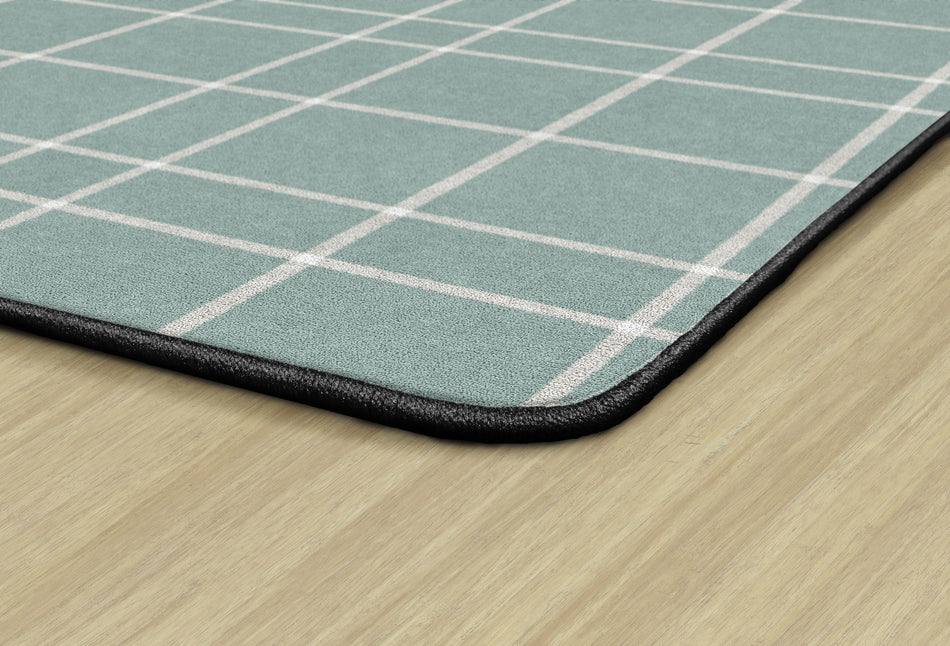 BLUE CHECK RECTANGLE CARPETS 6' X 8'4