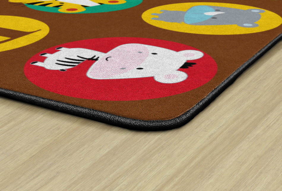 ABC AND 123 ANIMALS (DARK) (Seats 24) RECTANGLE CARPETS 7'6 x 12'