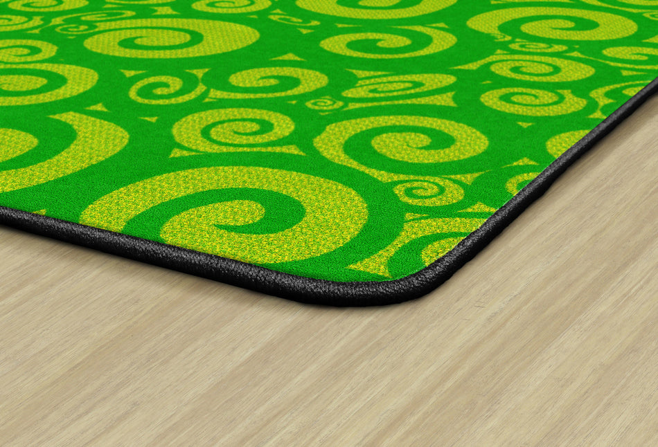 SWIRL TONE ON TONE LIME RECTANGLE CARPETS 10'6 x 13'2