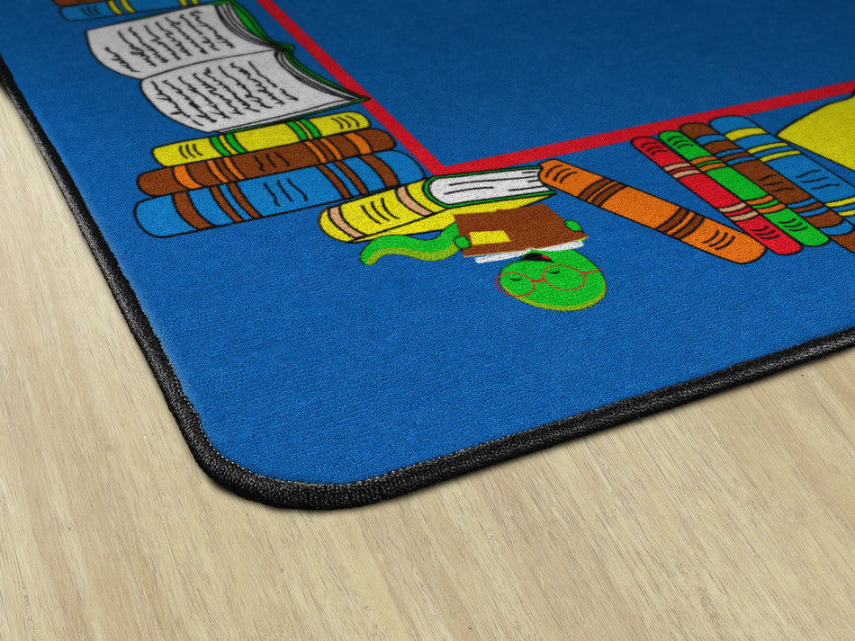 BOOK WORM BORDER RECTANGLE CARPETS 6'X8'4