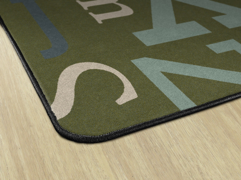 TEXT TEAL RECTANGLE CARPETS 8'4" X 12'