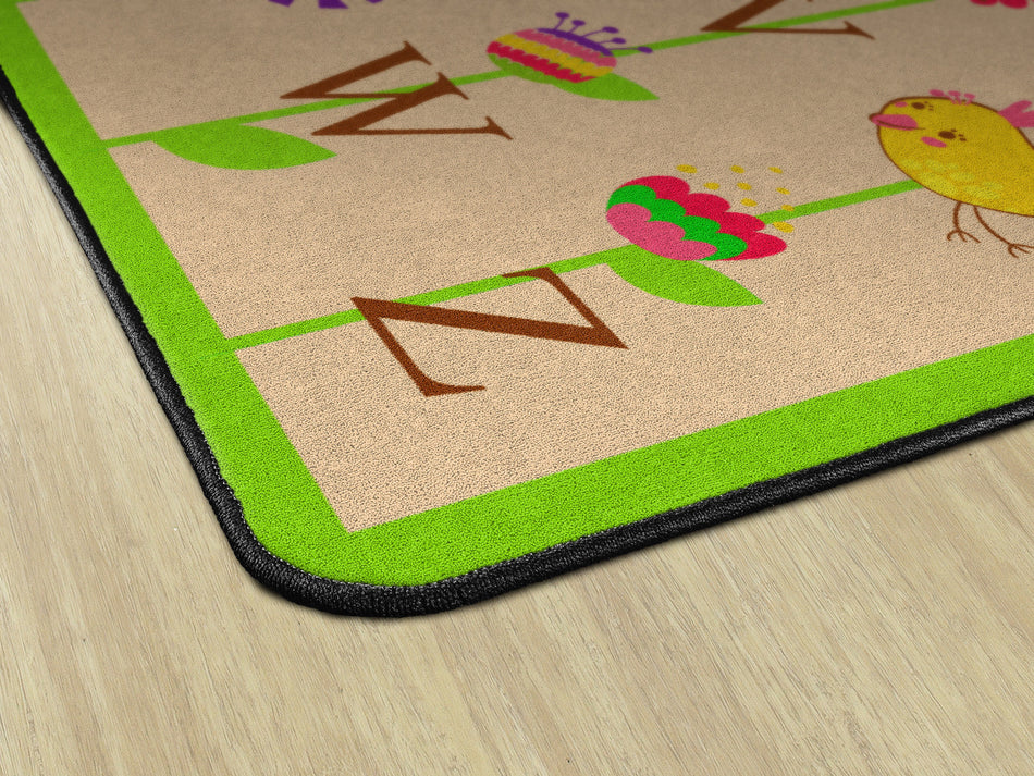 BLOOMING ALPHABET TAN RECTANGLE CARPETS 7'6 x 12'