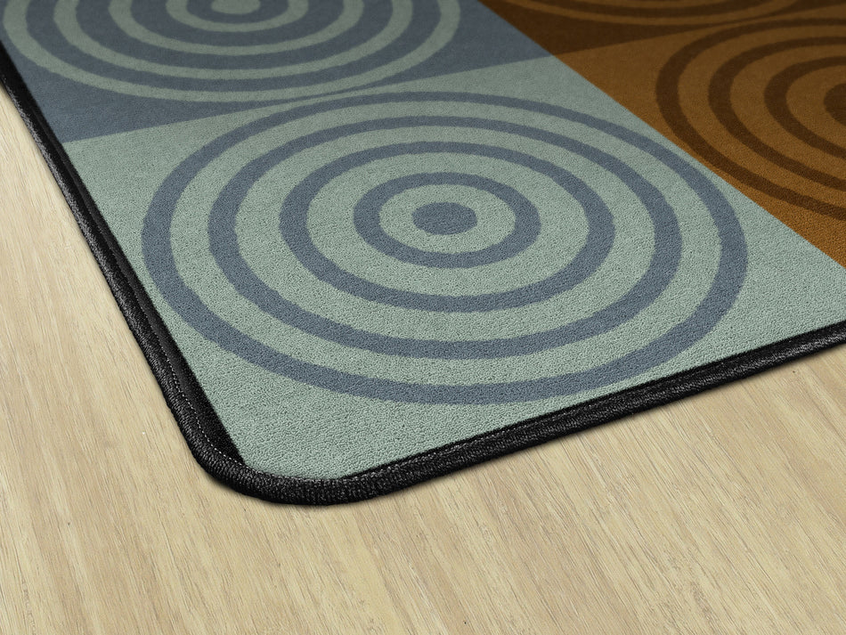 BULLSEYE BLOCKS EARTH TONE RECTANGLE CARPETS 10' 6" X 13' 2"