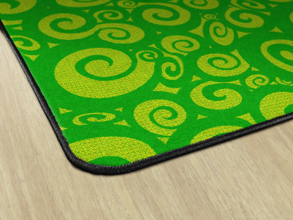 SWIRL TONE ON TONE LIME RECTANGLE CARPETS 7'6X12