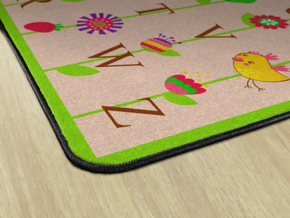 BLOOMING ALPHABET TAN RECTANGLE CARPETS 6'x8'4