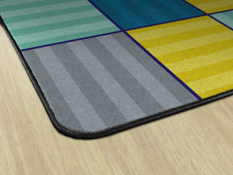 CALMING BLOCKS COOL RECTANGLE CARPETS 6 X 8'4