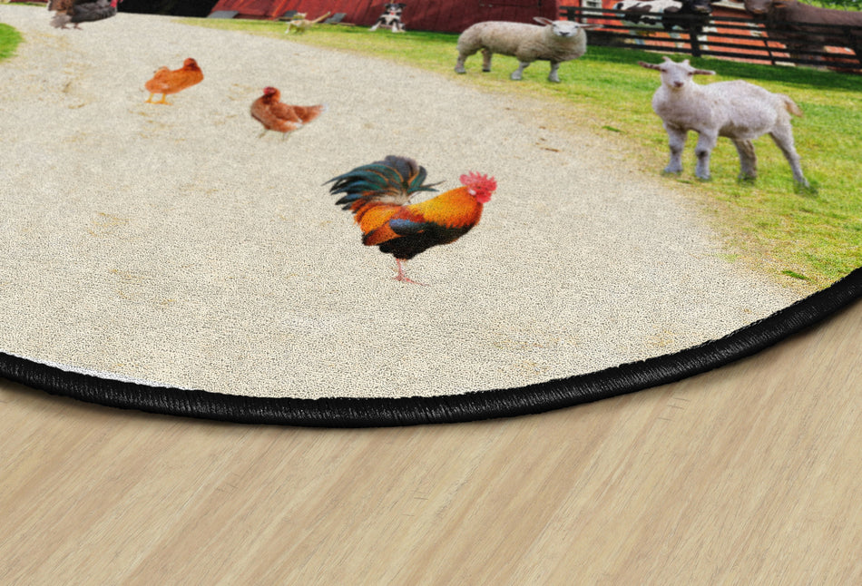 BARN ANIMALS ROUND CARPETS 6 FT RD