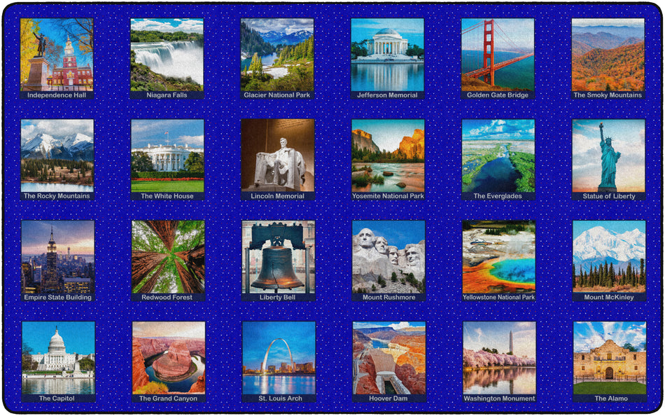 AROUND THE USA RECTANGLE CARPETS 7' 6" x 12'