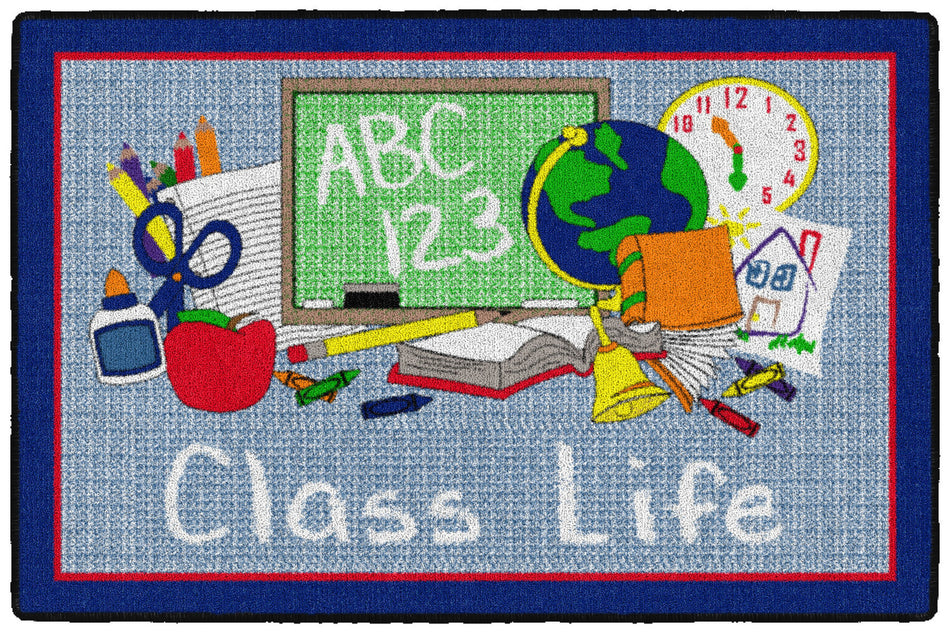 CLASS LIFE - BLUE RECTANGLE CARPETS 4' x 6'