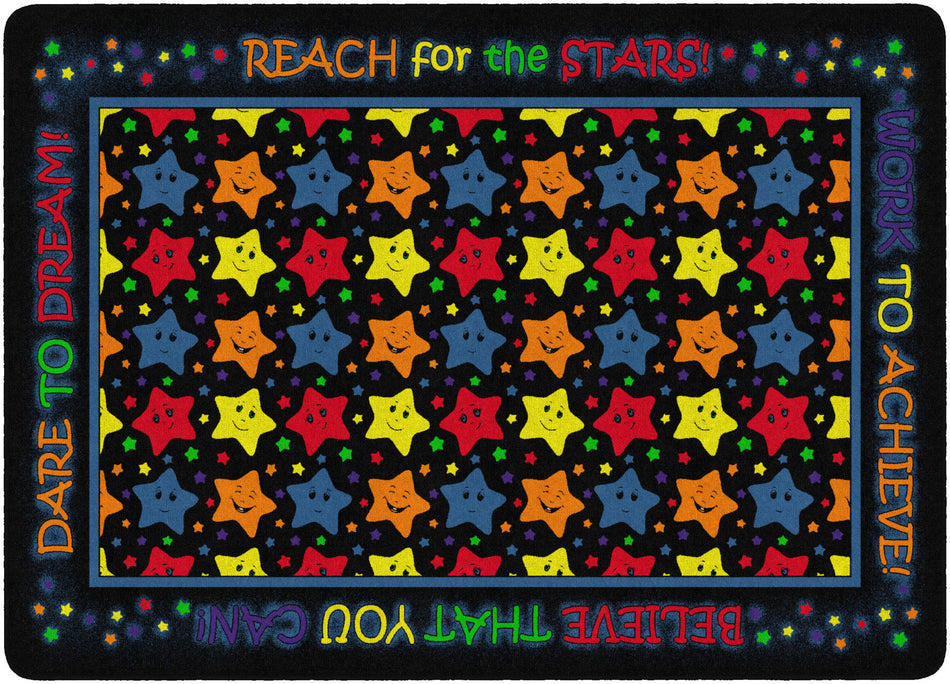 REACH FOR THE STARS BLACK RECTANGLE CARPETS 5'10" x 8' 4"