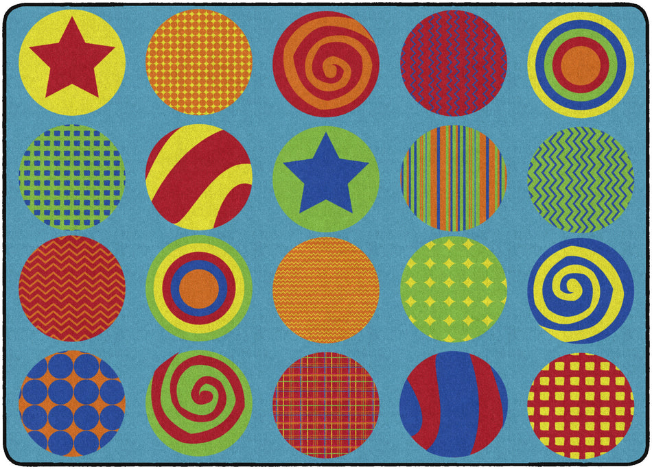 PATTERNED CIRCLES (Seat 20) RECTANGLE CARPETS 6 X 8'4
