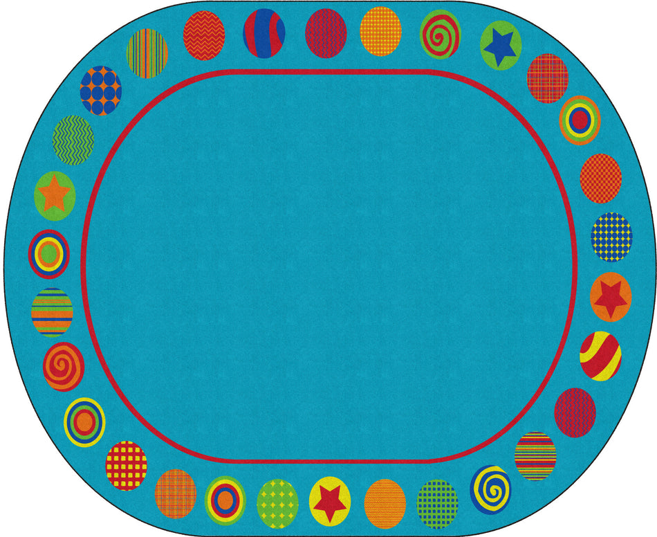 PATTERNED CIRCLES (Seats 30) OVAL CARPETS 10'6 x 13'2