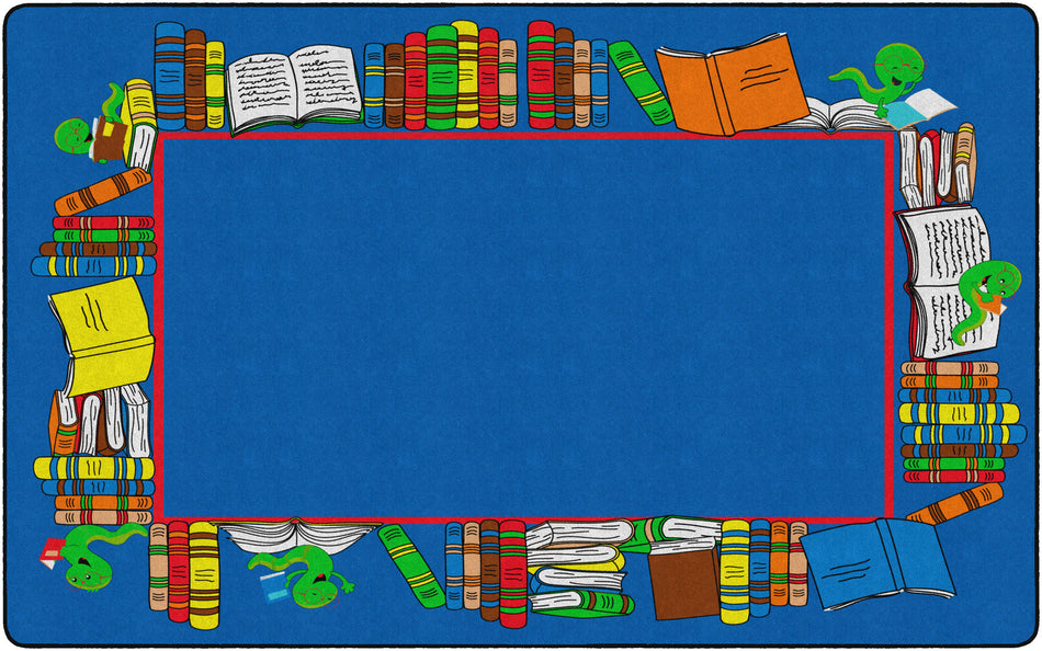 BOOK WORM BORDER RECTANGLE CARPETS 7'6X12