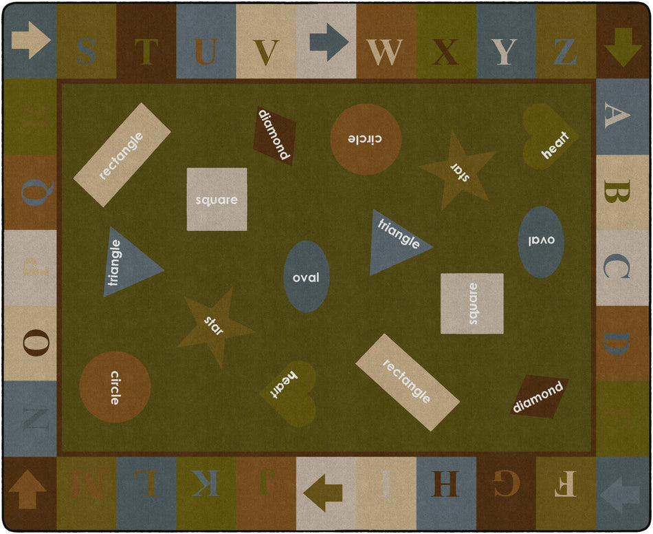 SIMPLE SHAPES EARTHTONE RECTANGLE CARPETS 10'6 x 13'2