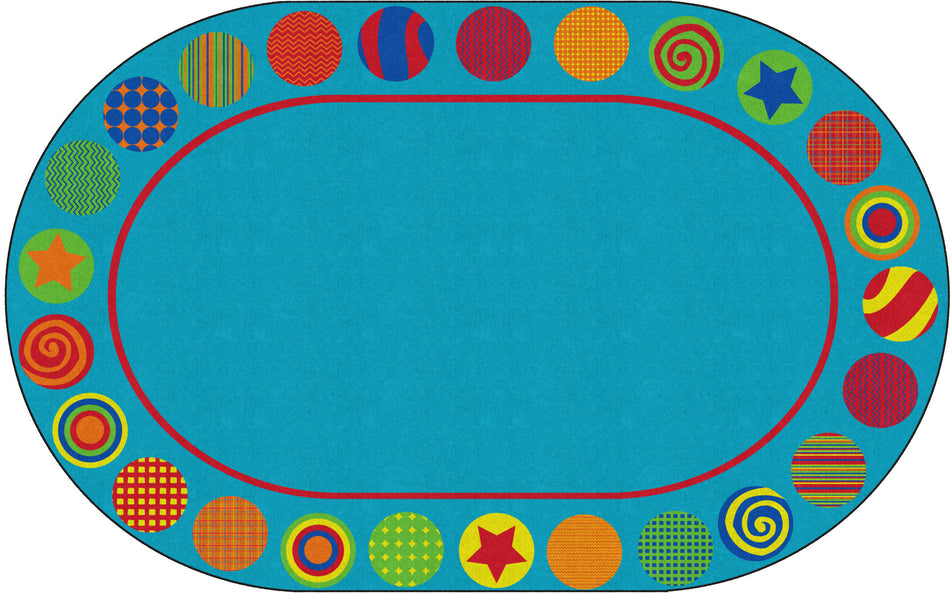 PATTERNED CIRCLES (Seats 24) OVAL CARPETS 7'6 x 12'