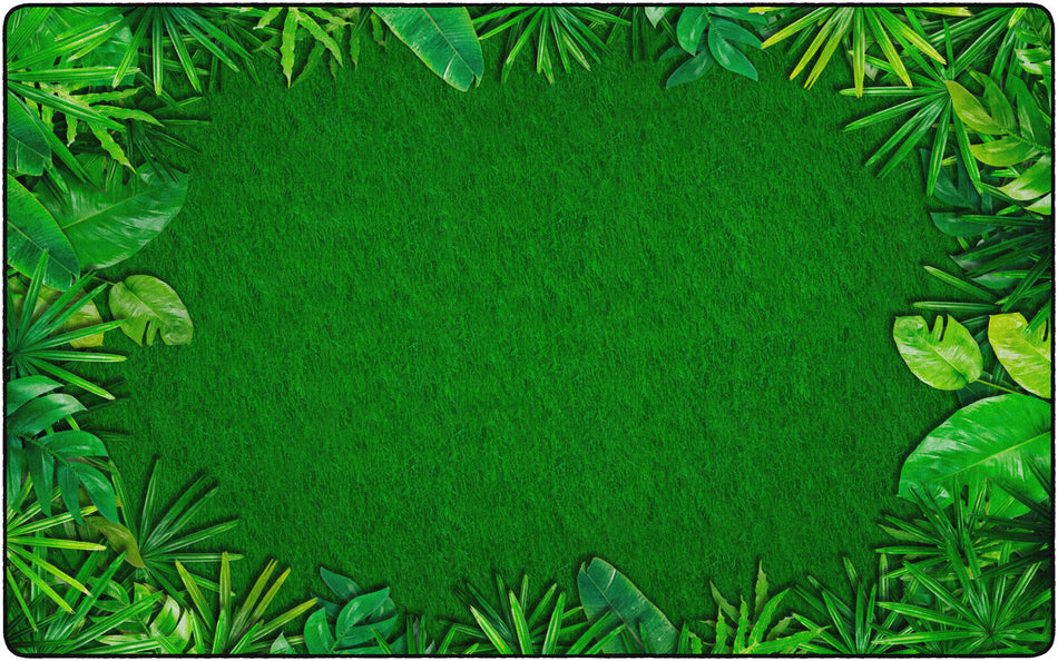 RAINFOREST LEAFY BORDER RECTANGLE CARPETS 7'6X12