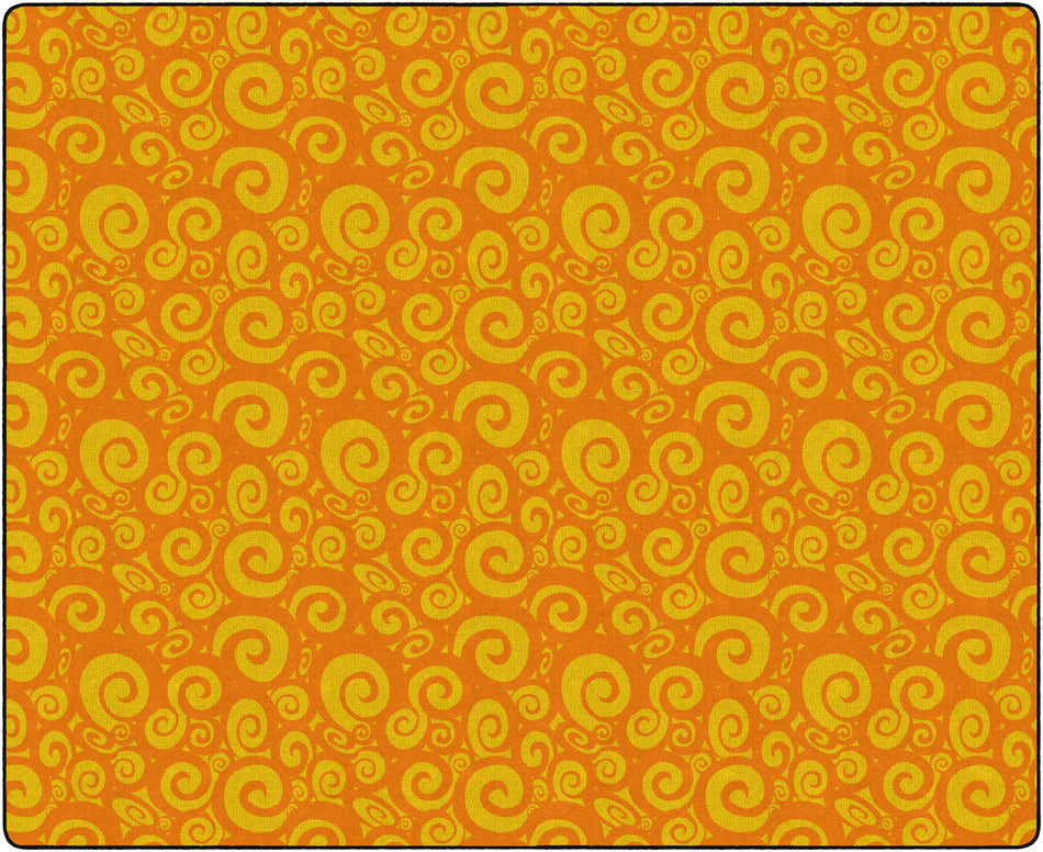 SWIRL TONE ON TONE ORANGE RECTANGLE CARPETS 10'6 x 13'2