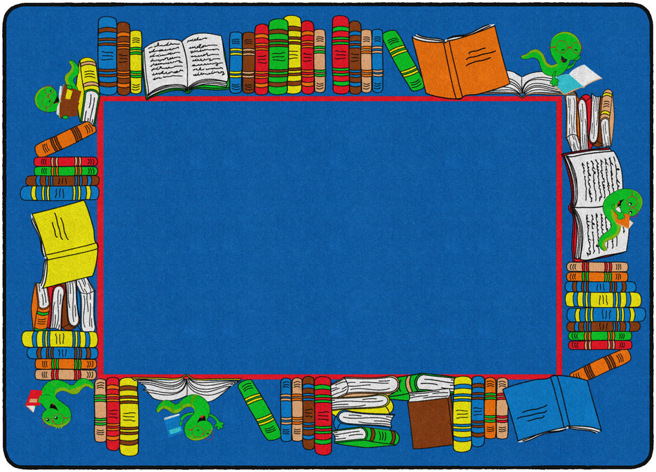 BOOK WORM BORDER RECTANGLE CARPETS 6'X8'4
