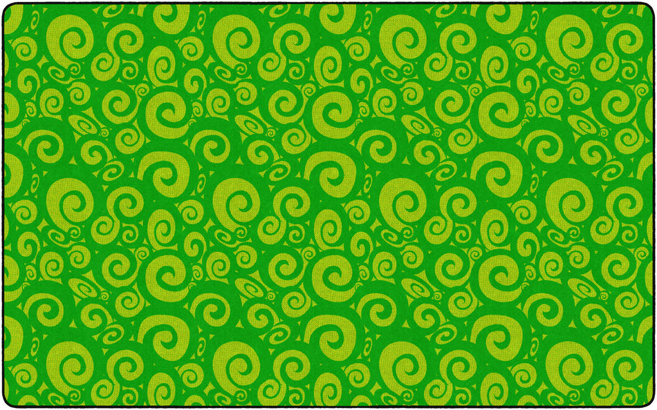 SWIRL TONE ON TONE LIME RECTANGLE CARPETS 7'6X12