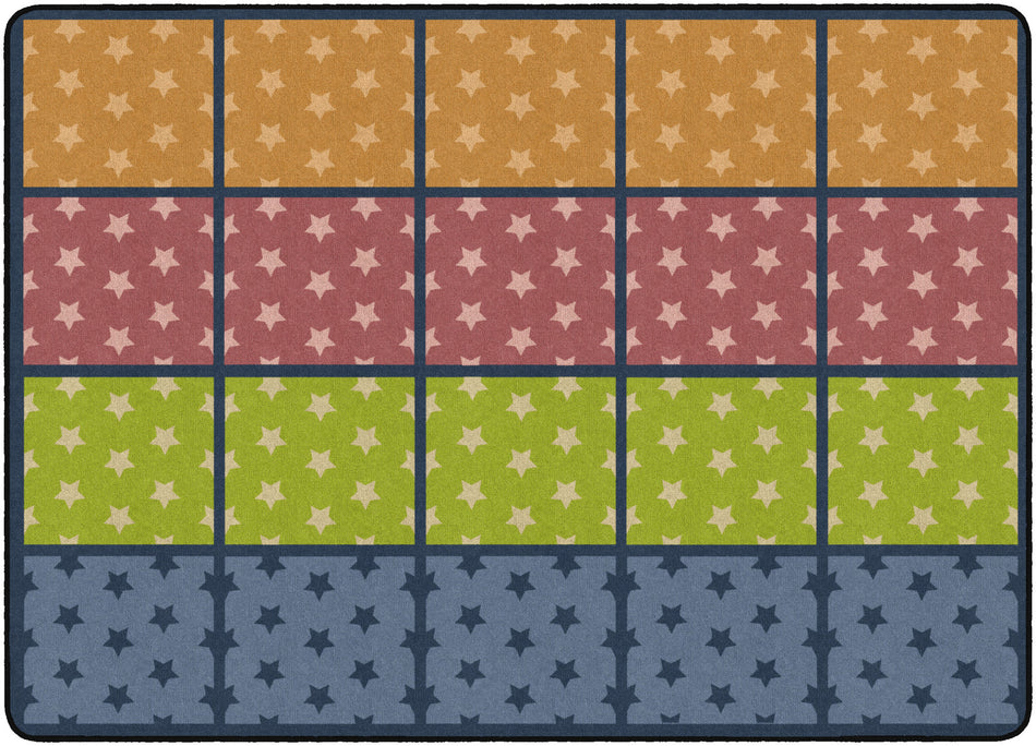 STARS SEATING ROWS MUTED RECTANGLE CARPETS 6 X 8'4