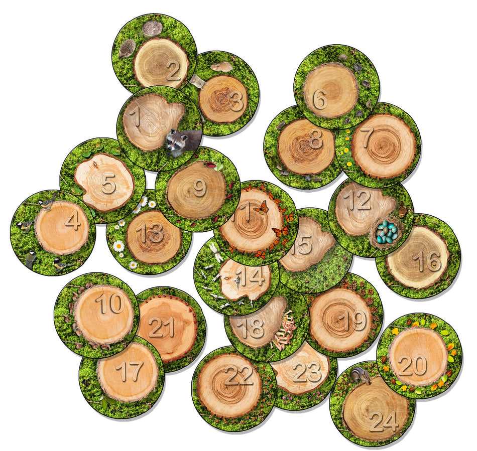 COUNTING SEATING STUMPS STOW -N- GO™ 1-24 ROUND CARPETS 16"S/24