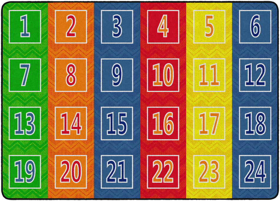 NUMBER CHEVRONS SEATS 24 PRIMARY RECTANGLE CARPETS 6X8'4